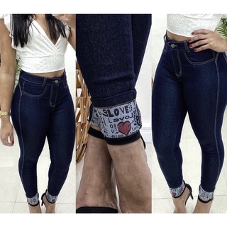 Calças jeans feminina cintura alta com Lycra elastano promoção