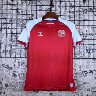 2021-22 Camisa De Futebol Vermelha Da Seleção Da Dinamarca Em Casa