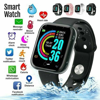 Smartwatch Y68 / D20 Prova D 'Gua / Bluetooth / Usb / Monitor Cartão Aco / Pulseira Inteligente / Rel Gio Inteligente