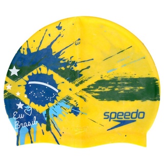 Touca De Natação Speedo Brasil Cap Adulto Unissex Tam Unico Amarelo Bandeira