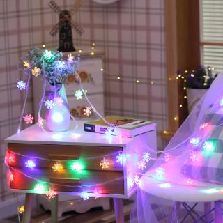 20led Cordão De Luzes De Floco De Neve Estrela Para Decoração De Árvore De Natal / Festa De Natal (3)