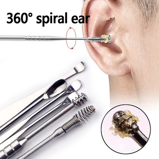 Conjunto de limpador de ouvido portátil para limpeza de ouvido Coletor de ouvido em espiral raspador de cera Coletor de ouvido em espiral Conjunto de palito de ouvido