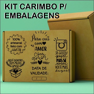 Kit Carimbos Tags Embalagens Kraft, Sacos e Sacolas