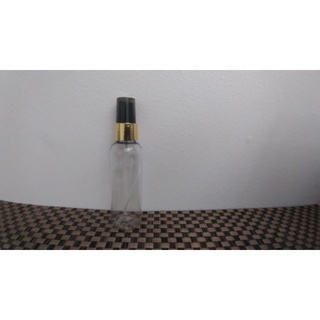 Frasco pet 60ml + válvula spray com acabamento dourado