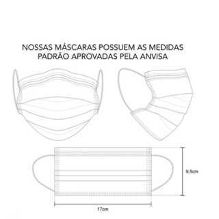 Máscara Descartável De Proteção Facial Tripla Cx C/ 50 (7)