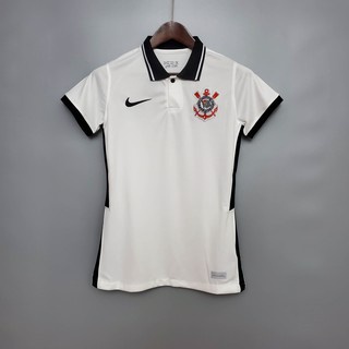 2020-2021 Camiseta De Futebol Corinthians Feminina Mulher 20/21 Camisa Casa