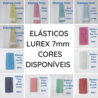20 metros de Elástico Lurex chato 7mm Kit com 2 cores a escolher (2X10m)Cód.: 10200 020S-284A30 (2)