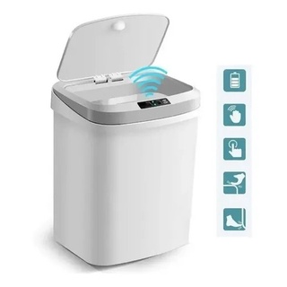 Lixeira Inteligente Automática Com Sensor De Proximidade Usb Recarregável Balde 15 Litros Lixo Banheiro Cozinha (1)