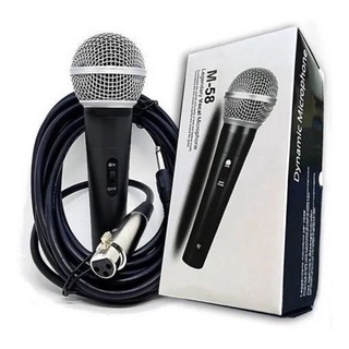 Microfone Direcional com Fio Dinamico Preto M 58 Profissional para Karaoke