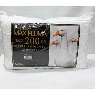 1 Travesseiro Percal 200 Fios Max Toque De Pluma de Ganso 70cm X 50cm