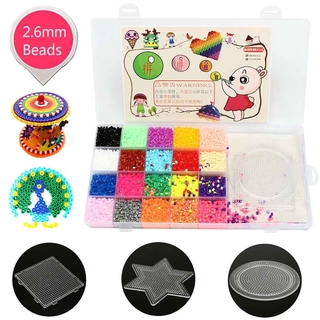 13000Pcs 2.6mm Perler Hama Beads Refill Pack 3 Pegboards Stater Kit Kids Crafts