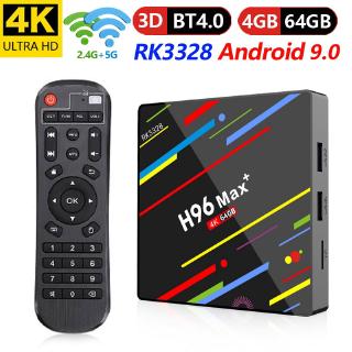 TV Box H96 Max Plus com Android 9 0/Quad Core / TV Box RK3328 com Wi-Fi de 2 4G/5Ghz / Sistema de TV Box (1)