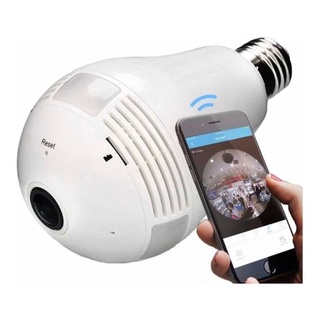 Camera Ip Seguraca Lampada Vr 360 Panoramica Espia Wifi V380 Proteção Monitoramento Promoção