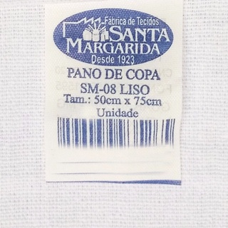 Pano de Copa Liso SM-08 Branco 100% Algodão - Santa Margarida