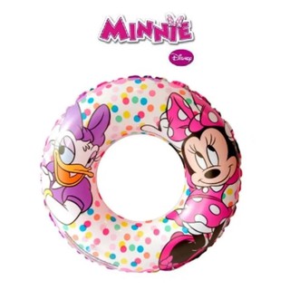 Boia Infantil Circular para Piscina Praia Minnie Inflável 56 cm Boia para Meninas Disney