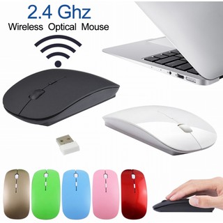 Mouse sem fio óptico ultrafino slim colorido USB para PC Computador Wireless Notebook 2.4 gb 1600 DPI