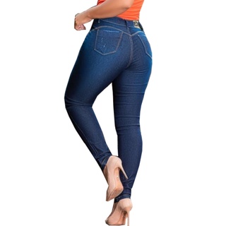 Calcas Cintura Alta Jeans Feminina Cós Alto Com Elastano (9)