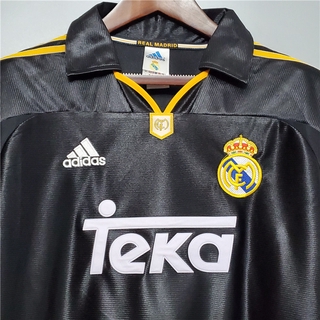 Real Madrid 1998-1999 Camisa De Futebol Masculina Preta Retrô / Uniforme De Equipe / Aaa + (3)