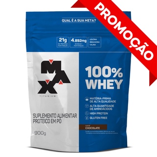 Whey 100% Concetrado Max Titanium - Refil 900g - Suplemento Nutricional (1)