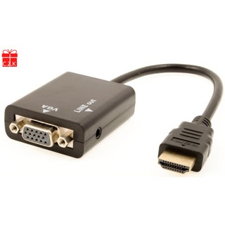 Adaptador de Vídeo Conversor HDMI para VGA Conversor P2 com Áudio