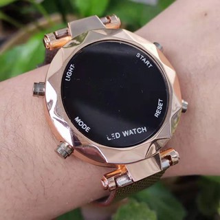 LED Relógio feminino relógio de quartzo estilo LED redondo luminoso casual luxo de qualidade (5)