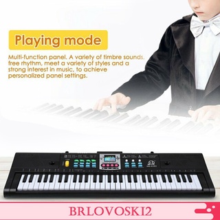Brlovoski2 Teclado Eletrônico Digital De Música Com 61 Teclas / Piano Elétrico / Presentes Infantis