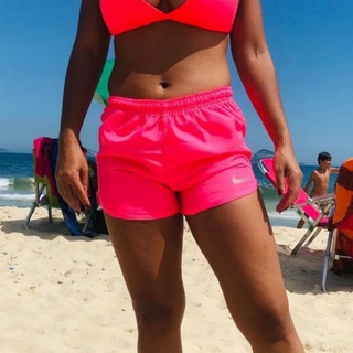 Short tactel feminino neon moda praia