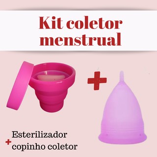 Kit coletor menstrual copinho coletor copo esterilizador reutilizável