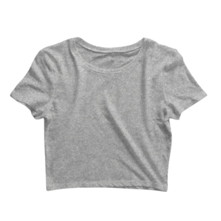 Kit 3 Blusas Feminina Cropped Camiseta Lisa Básica Preto Branco Cinza (4)