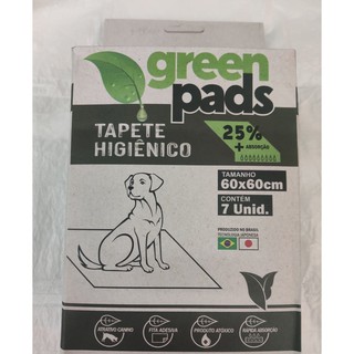 Tapete Higienico para cães Green Pads 60x60cm com 7 Unidades