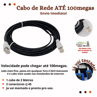 CABO DE REDE INTERNET CFTV ENVIO IMEDIATO (50 METROS 2PARES)