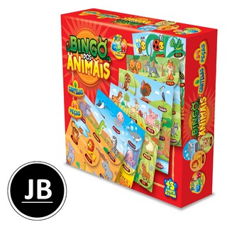 Jogo Bingo dos Animais 6 Cartelas 54 Peças - GGB Plast Brinquedos - Infantil