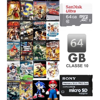 Cartão de memória PSP 64gb Sandisk class10 + 3200 Games