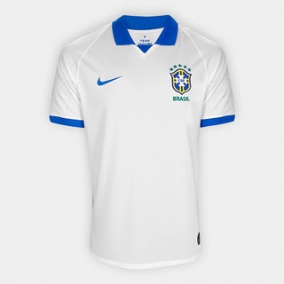 Camisa de Time Futebol Brasil Branca com gola polo V Seleção Brasileira Copa do Mundo 2022