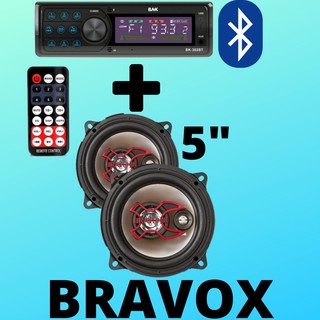 Kit Auto Radio mp3 Bluetooth USB + Par de Alto Falantes 5 Polegadas Bravox Novo Original! (1)