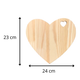 Tabua de Coração em Madeira Pinus para Queijos Frios e Pães (3)