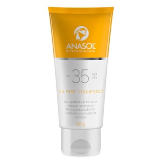 Protetor Solar Facial Hidratante 35 FPS Anasol - Vegano e Cruelty Free Com Aloe Vera E Argila (1)