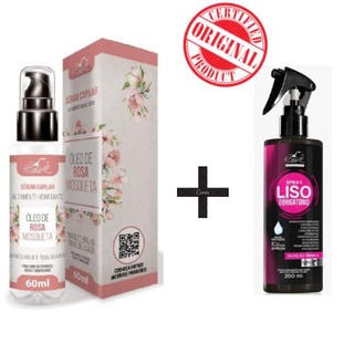 Spray Liso Obrigatorio Uso obrigatório + Serum Capilar Oleo de Rosa Mosqueta Protetor Termico BELKIT