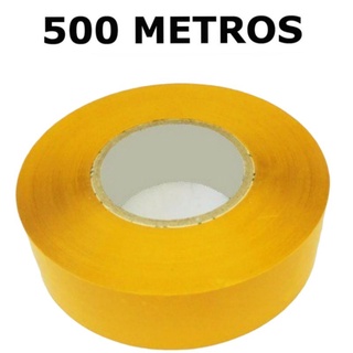 Fita Adesiva Larga 500m Amarela/Marrom/Laranja Embalar Caixa e Encomendas (1)