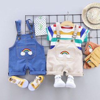 2pcs/set Summer Baby Boys Clothes Set Cartoon Toddler Baby Infant Girls T-shirt+Bib Pants Kids Clothing Sets