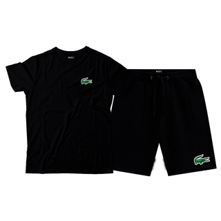 Conjunto Lacoste Camiseta Malha PV+ Bermuda Moletom Kit Mandrake