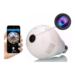 Camera Ip Seguraca Lampada Vr 360 Panoramica Espia Wifi V380 (2)