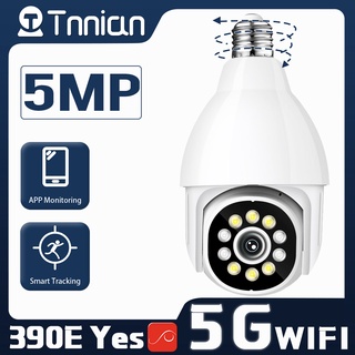 Tnnian 5MP E27 Lâmpada CCTV 5G Auto Tracking Sem Fio Ao Ar Livre À Prova D'água 360 WIFI PTZ Câmera IP Visão Colorida Noite De Segurança
