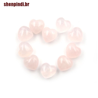 Shenpindi 1pç Gemst De Cristal Rosa Em Formato De Coração De Quartzo Natural (2)