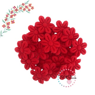 Mini Flor Prensada - Cor Vermelha - 50 UN