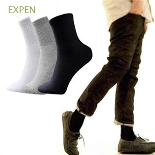 EXPEN 5Pairs Black White Gray High Quality Soft Cotton for Football Basketball Casual Men Socks Sport Socks/Multicolor