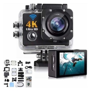 Kit Câmera Filmadora Sport 4k Ultra Hd Wi-Fi Estilo Gopro + Cartão 64Gb + Controle S/Fio + Bateria Extra (4)