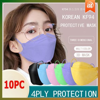 Kit 10 Cores Máscara 3d Kf94 Kn95 N95 Respirador Proteção Pff2