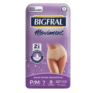 Roupa Íntima Descartável Moviment Pants Feminina tamanho P/M com 7 unidades (1)