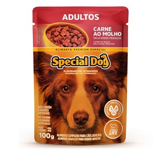 Ração Úmida Special Dog Sachê Carne para Cães Adultos 100g
